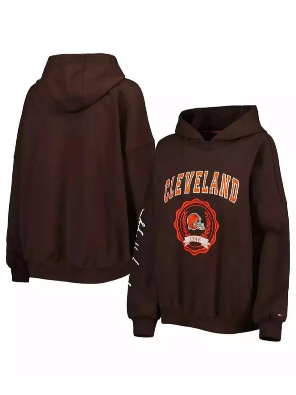 Tommy Hilfiger NFL Cleveland Browns Hoodie Sweater Women's - Picture 5 of 5